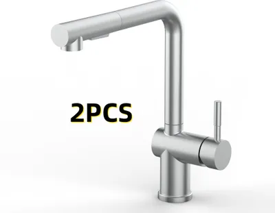Produktbild von 2 STÜCK CECIPA Küchenarmatur mit Brause, Einhand-Spültischbrause zum Herausziehen mit 2 Düsen, 360° drehbarer Spültischmischer, Einhand-Küchenarmatur mit abnehmbarem Bubbler