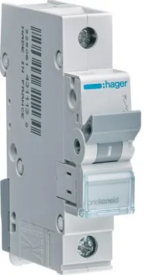 Image de Disjoncteur de protection de ligne 1 pôle 6kA caractéristique B 20A 1 module Hager MBN120