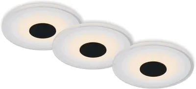 Zdjęcie produktu dla Oświetlenie wpuszczane LED Lampa łazienkowa zestaw 3 6W Ø12cm IP44 czarny Briloner