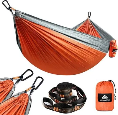 Produktbild von Famanu Camping-Hängematte 300 kg Tragkraft - 275 x 140 cm, Parachute-Nylon