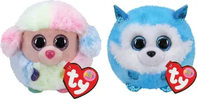 Immagine prodotto di Ty - Stofftiere - Teeny Puffies - Barboncino Arcobaleno & Principe Husky
