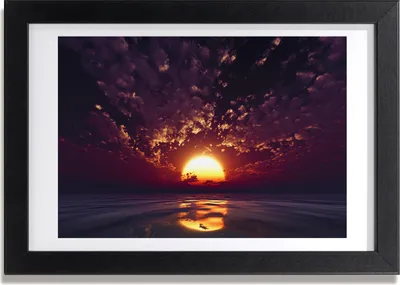 Produktbild von Bild 30x20 MDF-Rahmen, Wandkunst Sonnenuntergang