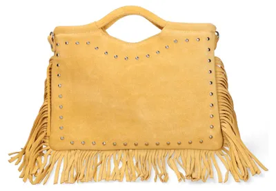 Produktbild von Damenhandtasche aus Wildleder mit Nieten und Fransen, italienische Handwerkskunst