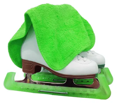 Produktbild von Schlittschuh-Schutzhüllen mit Handtuch-Geschenk-Set, Eiskunstlauf-Abdeckungen, Grün