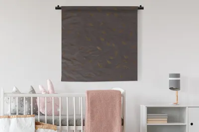 Produktbild von MuchoWow® Wandteppich Wandbehang Blatt - Muster - Braun 90x90 cm Tapisserie Dekoration Wandtuch - Wandaufhänger