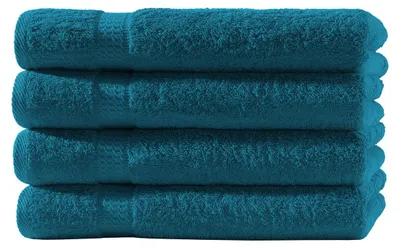 Produktbild von 4er Set Frottee Gästetücher Elegance 30x50 cm 100% Baumwolle 500 gsm Gästetuch petrol