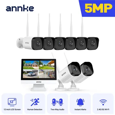 Produktbild von Überwachungskameraset mit 12-Zoll-Monitor, 5-Megapixel-Auflösung und wasserdichten Außenkameras
