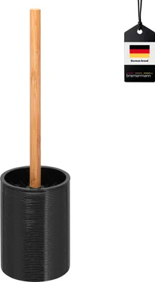 Immagine prodotto di scopino bremermann SEGNO in bambù e plastica | set da toilette | scopino, nero