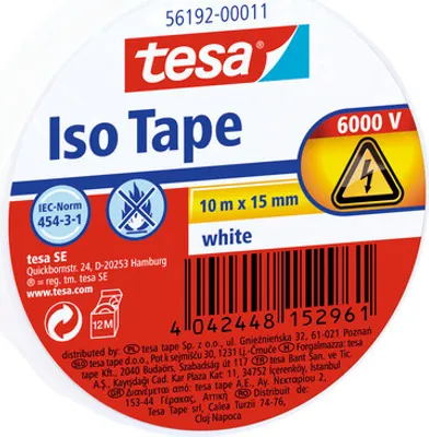 Produktbild von tesa Isolierband weiß 10 m x 15 mm