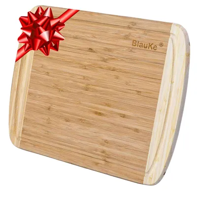Productafbeelding van Bamboe Snijplank met Groef voor Vloeistoffen (37 x 29cm) - Snijplank van Hout voor Vlees, Kaas en Groenten - Bamboe Dienblad