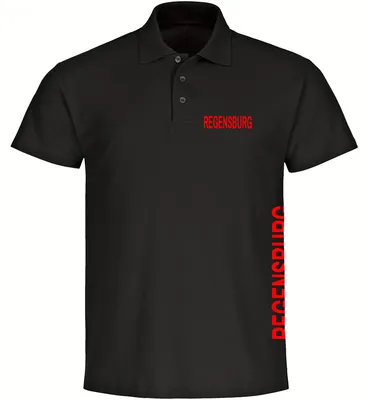 Produktbild von multifanshop Poloshirt - Regensburg - Brust & Seite, schwarz, Größe M