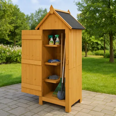 Produktbild von Gartengeräteschrank aus Holz Natur