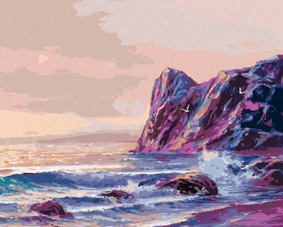 Produktbild von Zuty - Malen nach Zahlen - FARBENFROHER SONNENUNTERGANG ÜBER DEM MEER, 40x50 cm, mit Keilrahmen (bereits gespannt)