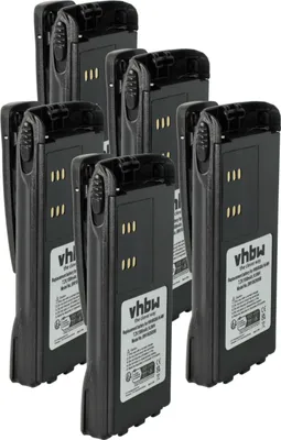 Produktbild von vhbw 5x Akku kompatibel mit Motorola GP338, GP339, GP329, GP330, GP340, GP360, GP380 Funkgerät, Walkie Talkie (1500 mAh, 7,2 V, NiMH) + Gürtelclip