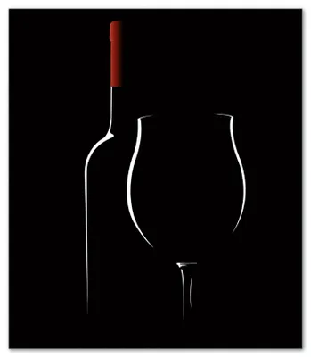 Produktbild von Wallario Herdabdeckplatte aus Glas, Größe 52 x 60 cm 1-teilig, Motiv Rotwein bei Nacht