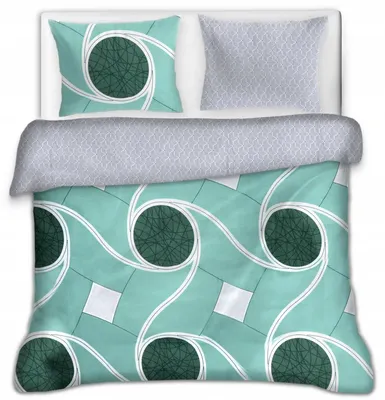 Produktbild von Baumwolle World Flanell Bettwäsche Set Grün-grau Abstrakt 200x220