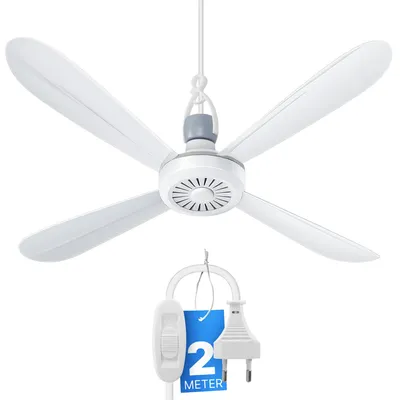 Productafbeelding van Draagbare plafondventilator, diameter 40 cm, wit, 2 meter