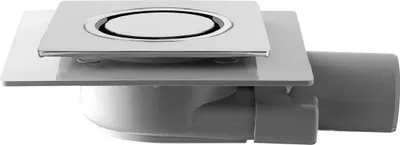 Immagine prodotto di TIRANA scarico a pavimento 100x100 mm, scarico orizzontale 50 mm, cromo