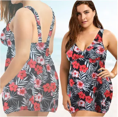Zdjęcie produktu dla Strój kąpielowy dwuczęściowy plus size spodenki komplet xl