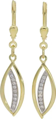 Produktbild von Damenohrhänger 925 Silber, Gold plattiert mit Zirkonia JL20-06-1218