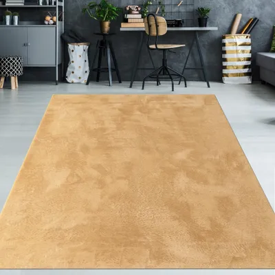 Produktbild von Teppich gold weich pflegeleicht saugrobotergeeignet für Wohnbereiche Größe - 140 x 200 cm
