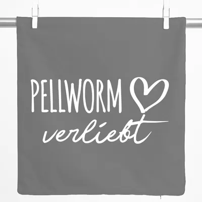 Produktbild von Huuraa Kissenbezug Pellworm verliebt 40x40cm Steel Grey Baumwolle Dekokissenbezug Geschenkidee