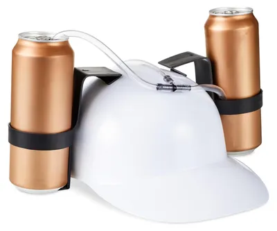 Party-Bierhelm für 2 Dosen mit Schlauch, 13x32x28 cm, verschiedene Farben