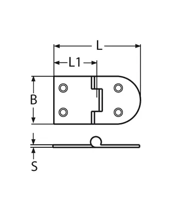 Produktbild von Scharnier, 70x38mm, Edelstahl A2