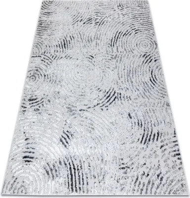 Produktbild von Modern MEFE Teppich  8725 Kreise Fingerabdruck - Strukturell zwei Ebenen aus Vlies grau Grau 80x150 cm