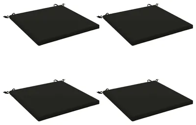 Imagen del producto de Cojines para asiento, juego de 4 unidades, 100% poliéster, color negro