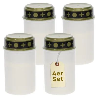 Produktbild von 4er Grablichter LED Batteriebetrieben Ewiges Licht Set Grabkerzen LED für draußen Friedhofskerzen lange Leuchtdauer Grablampen Wetterfest Flackernd Weiß Tiergedenken