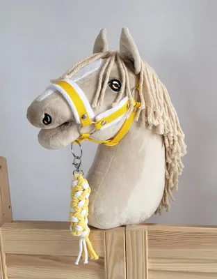 Image de Lit pour bébé A3 Hobby Horse avec fourrure blanche et corde blanche/jaune