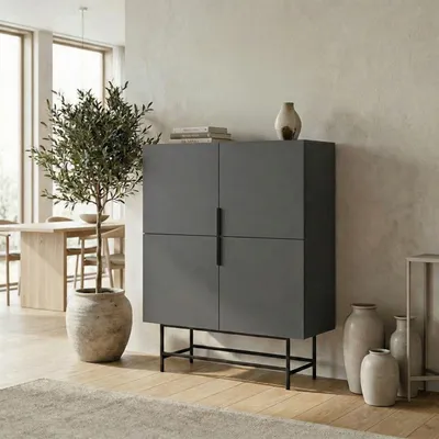 Produktbild von Skye Decor, Hochwertiges Sideboard 100 cm, Anthrazit/Schwarz, 100% Melamin | 12345