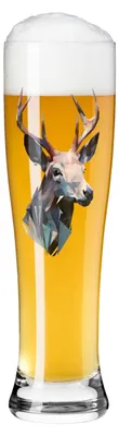 Witbierglas 500 ml, Hirschmotiv, 25,4 cm, spülmaschinenfest