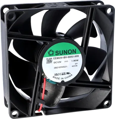Produktbild von SUNON MF Axial Lüfter DC 12VDC 80mm x 25mm Vapolager 69,64m³-h 33dBA Tachosignal