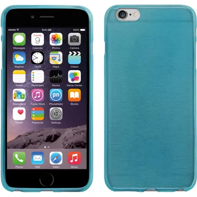 Produktbild von PhoneNatic Case kompatibel mit Apple iPhone 6 Plus / 6s Plus - blau Silikon Hülle brushed + 2 Schutzfolien