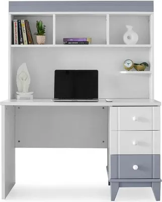 Zdjęcie produktu dla Nowoczesne biurko z półką i szufladami Funkcjonalny design do biura
