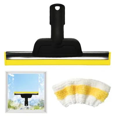 Fensterdüse für Dampfreiniger, 255 mm, mit Mikrofasertuch, kompatibel SC1–SC7