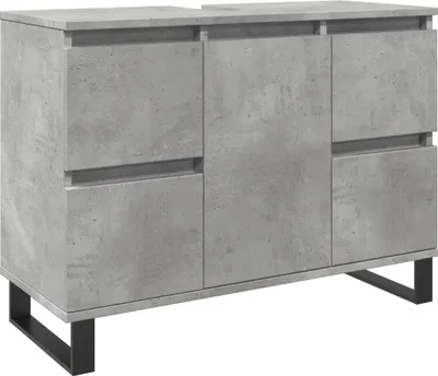 Produktbild von Waschbeckenunterschrank Betongrau 80x33x60 cm Holzwerkstoff
