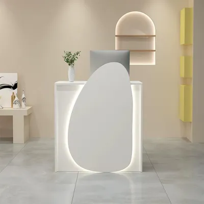 Image de Comptoir de bar, comptoir, comptoir d'accueil, comptoir de bar de forme arrondie, comptoir de caisse, petit comptoir de bar. 80 × 40 × 95 cm / YiXingYuanBT-80 /