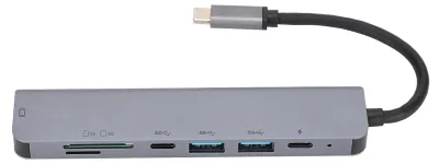 Image de Adaptateur multifonction 7-en-1 Type-C vers HDMI + PD avec charge rapide