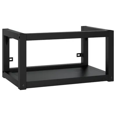 Obrázok produktu pre vidaXL Kúpeľňový nástenný stojan na umývadlo čierny 59x38x31 cm Žehlička
