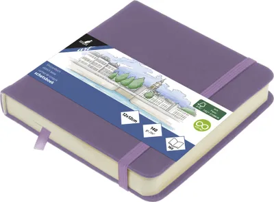 Produktbild von kangaro Skizzenbuch 80 Blatt 120 x 120 mm heather purple