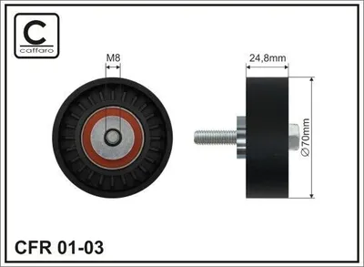 Produktbild von CAFFARO 01-03 Umlenkrolle Keilrippenriemen 70mm passend für MERCEDES-BENZ 190 (W201) Stufenheck (W124) C-Klasse Limousine (W202) SL (R129)