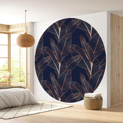 Produktbild von Runde Tapete / Kreis - Lumaléa - Botanisches Motiv - Standardpapier 170 g, abwaschbar - Durchmesser 90 cm