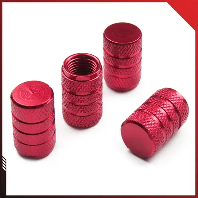Produktbild von Pitlane Performance® Alu Ventilkappen 4 Stück Ventildeckel; Aluminium Auto-Reifen Schrader-Ventil Ventilabdeckung Aluminium 4er Set Farbe: Rot