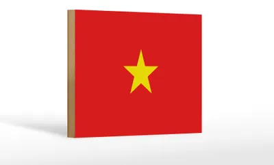 Produktbild von Holzschild Flagge Vietnams 18x12 cm Flag of Vietnam Dekoration