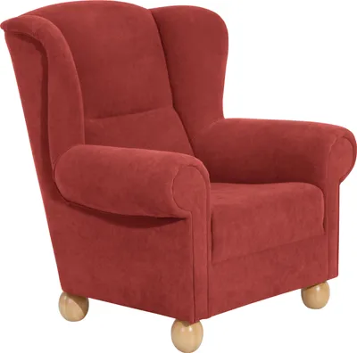 Produktbild von Max Winzer Ohrenbackensessel Monarch - Velourstoff terracotta - Maße: 93 x 87 x 100 cm