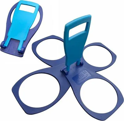 Image de Porte-gobelets pliable et réutilisable Unyqoos® en plastique technique résistant, pouvant contenir jusqu'à 4 gobelets (diamètre 75 mm) – idéal pour le café, les boissons gazeuses et la bière