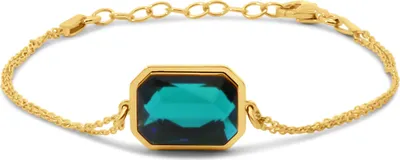 Produktbild von New Bling 9NB-1327 Silberarmband mit Kristall - Armband mit Stein - Grün - 10x14mm - Ankerglied - 16+3cm - Silber - Vergoldet/Gold auf Silber